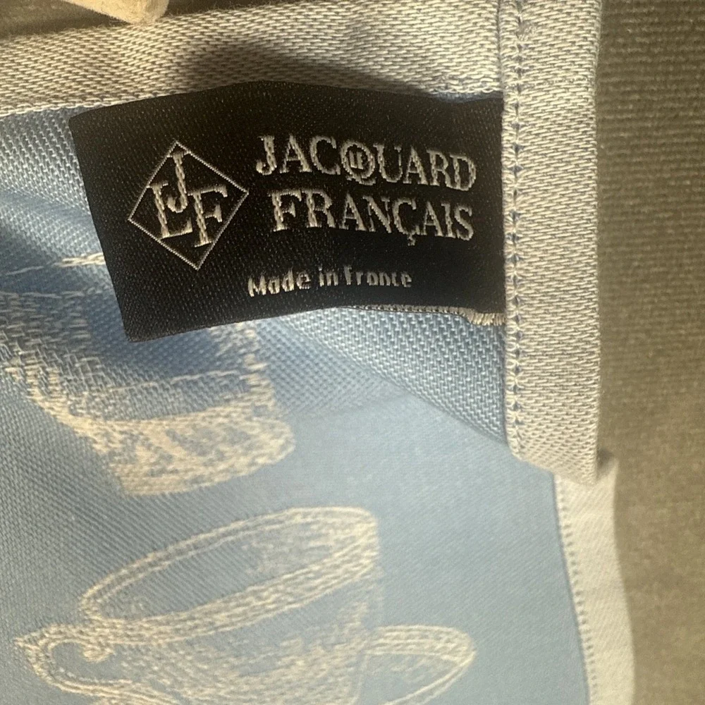 NWT New Le Jacquard Francais A Table! Tea Towel Blue 31
